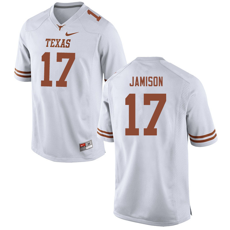 Men #17 D'Shawn Jamison Texas Longhorns College Football Jerseys Sale-White - Click Image to Close